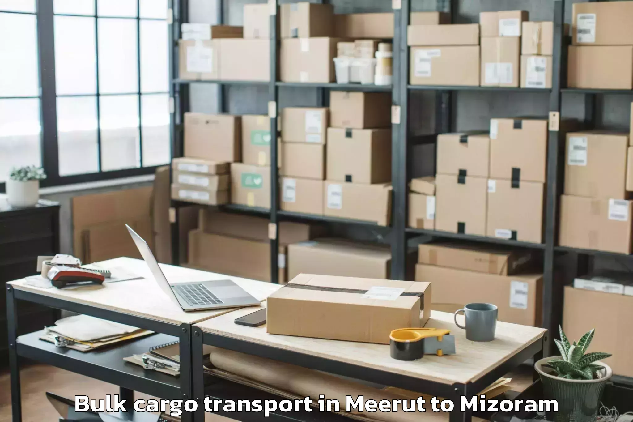 Book Meerut to Saitlaw Bulk Cargo Transport